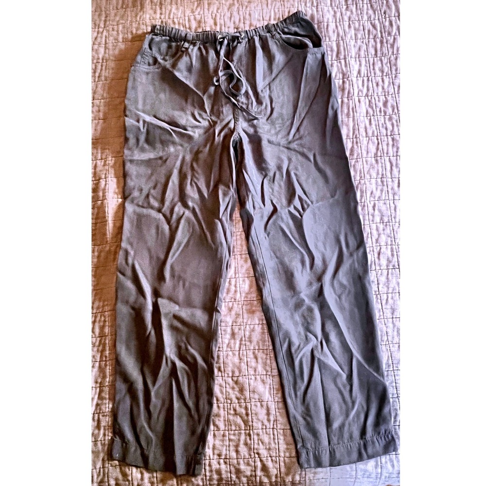 Bella Dahl Black Drawstring Elastic Waist Jogger Pants Small Straight Leg Casual - Picture 2 of 5